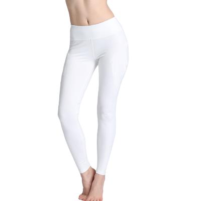 China 92% Antibacterial White Polyester 8% Spandex Buttery Soft Double Brushed Solid High Waist Leggings for sale