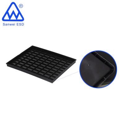 China ESD Corrugated Cardboard Box 3w-9805129 Custom Plastic Black ESD Vacuum Packing Esd Conductor Trays for sale