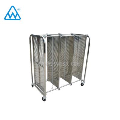 China Storage Chrome Plated ESD PCB Storage Cart With 4 Wheels for sale