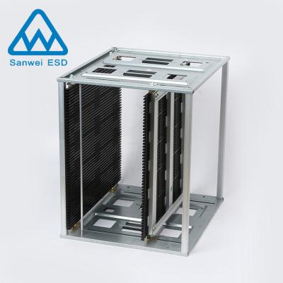 China Adjustable ESD Shield Aluminum Alloy PCB Carrier SMT Magazine Storage Rack for sale