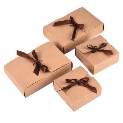 China Recycled materials This store accepts a large number of orders Kraft paper thickened gift boxes are available in rectangles and squares for sale