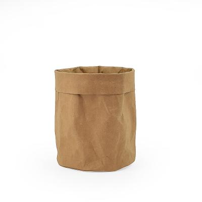 China Recyclable Add PE Waterproof Membrane Factory Bag Wash Flowerpot Kraft Paper Bag Custom Size Foldable Paper Factory Direct Selling for sale