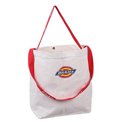 China Manufacturers Handled Customized One Shoulder Sail Bag Portable Advertising Bag With Button Customized Logo Student Cotton Portable Bag for sale