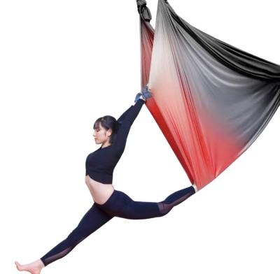 China Durable Stretchy Gradient Color Comfortable Silks Do Inversion Exercise Yoga Aerial Hammock for sale