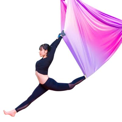 China Durable Soft Comfortable Gradient Color 7m Aerial Silks Aerial Yoga Hammock for sale