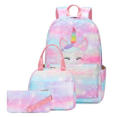 China Other 2022 New Product Kids Tie Dye Bag School Backpack Set Cooler Backpack 3 Piece Sets Kids School Bags Back To School for sale