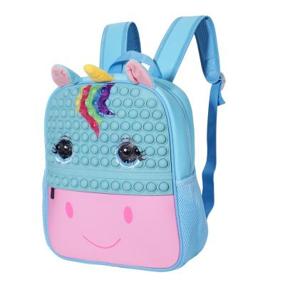 China Other China Factory Customization New Unicorn Design Pop Bubble Stress Relief Kids School Bags Backpack for sale