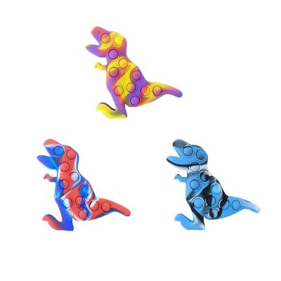 China Amazon Success 3D Silicone Camouflage Dinosaur Bubble Soft Push Bubble Kids Jump Ups Moving Person Toys for sale