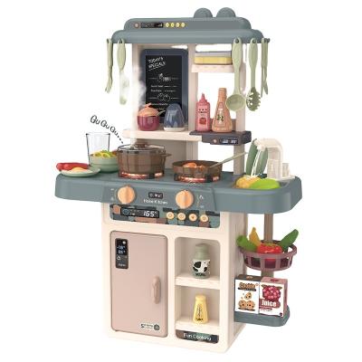 China 2022 Parent-children Big Toys 93.5CM Height 65PCS Plastic Kitchen Accessories Interactive Plastic Play Pretend Kitchen Set Toy for sale