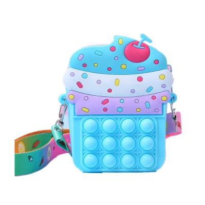 China Amazon Hot Sale Soft/Durable Ice Cream Pop Bag Purse for Kids Gift Popping Person Toy Popping Purse Shoulder Bag for sale