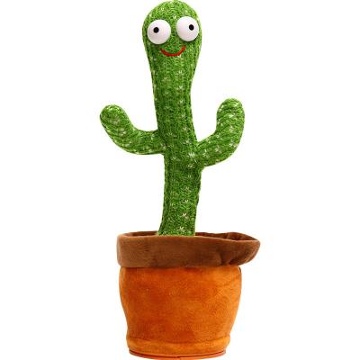 China Parent-children Interactive Amazon Hot Selling Twisting Electronic Music Song Dancing Cacti Stuffed Plush Talking Toy for sale