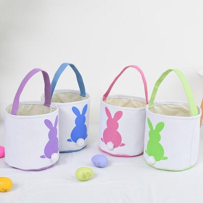 China Bunny Tail Candy Storage Carrying Gift Easter Decoration Bucket Soft Wholesale Baskets/New Goods Bunny 2022 for sale