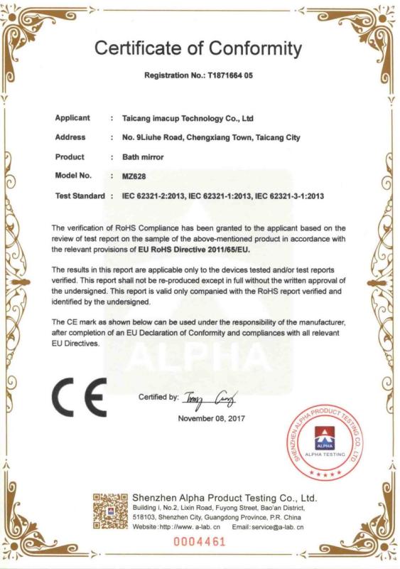 CE - Taicang Imacup Intelligent Technology Company Ltd.