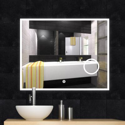 China Illuminated Hotel Use With Magnifying Glass And CCT Adjustable Bathroom Fog Mirror for sale