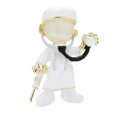 China Fashion Personality Trendy Enamel Opal Doctor Brooch For Men And Women Party Leisure Office General Brooch Pins Nurse Gift for sale