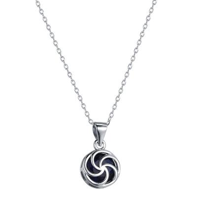 China Hot Selling High Quality Niche Temperament S925 Silver Simple Round Swirl Clavicle Chain Pendant Necklace for sale