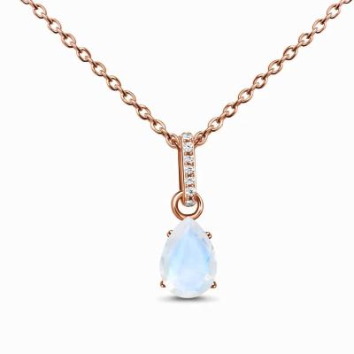 China Hot Selling Retro Fashion Gold Soft Luxury Necklace S925 Sterling Silver Water Drop Rose High Quality for sale