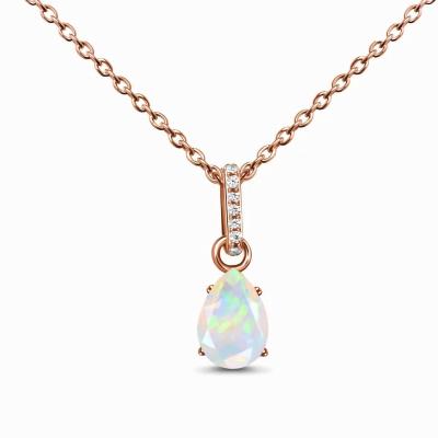 China Hot Fashion Retro S925 Sterling Silver Water Drop Moonstone Rose Gold Necklace High Quality Sale Niche Design for sale