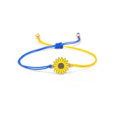 China High Quality 2022 Hot-selling Blue and Yellow Hand - Woven Bracelet Daisy Creative Adjustable Rope Sunflower Bracelets for sale