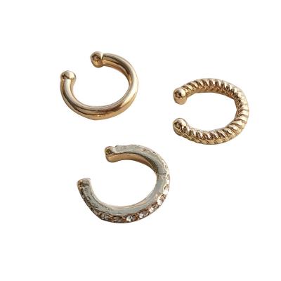 China 2022 high quality fashionable temperament three-piece ear clips personality shape diamond ear clips for sale