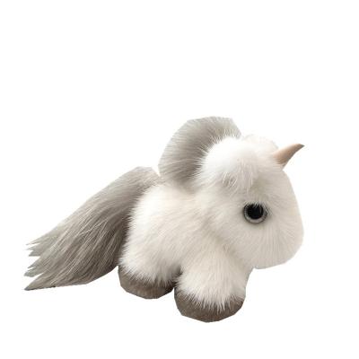 China Fashionable Cute Personalized Mink Fur Unicorn Bag Pendant Plush Doll Key Chains New Style Soft Hand Feeling for sale