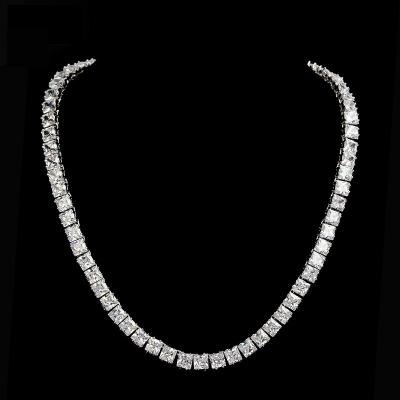 China 100% Diamond Tennis Chain CZ Jewelry Crystal Cubic Zirconia Tennis Choker Handmade Silver Jewelry Earrings for sale