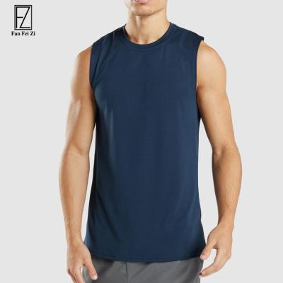 China OEM Breathable Mens Fitness T-Shirts Sports Running Stringer Vest Singlet Sleeveless Gym Wear Workout Apparel Bodybuilding Tank Top Men for sale