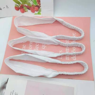 China Factory supply women's sports yoga turban makeup white cotton headband soft dye knotting DIY art headband for sale