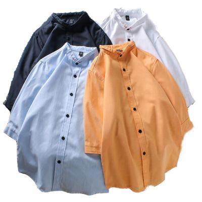 China Long Sleeve Anti-pilling Single Casual Uniform Shirt Custom Stand Collar Plus Size Mens Shirts for sale