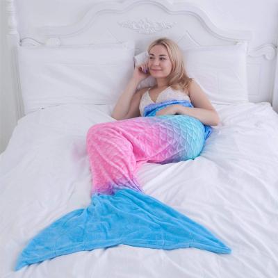 China Wholesale Price PORTABLE Stretch Resistance Kids Mermaid Soft Tail Blanket Super Soft Plush Toy for sale