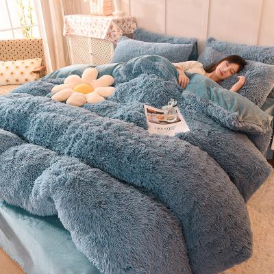 China UBEST Hot Sale Nondisposable Home Textile Soft Premium Bed Sheets Comforter Sets Wholesale Luxury Bedding Winter Plush Fluffy Bedding Set Warm for sale