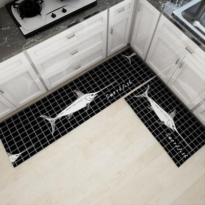 China Washable Custom Anti Slip Printing Design PVC Kitchen Mat for sale