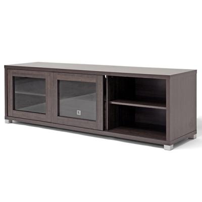 China PANEL Wenge Wood Effect Modern TV Cabinet With Glass Doors for sale