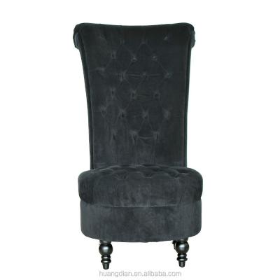 China Hotel High Chair Black Button Throne Tufted Chair Velvet Accent Back Chair for sale