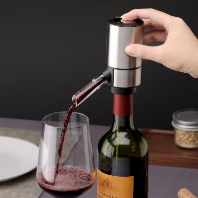 China Viable Electric Personal Wine Aerator and Pourer Dispenser Air Decanter Wine Tap for Red and White Wine with Stand for sale