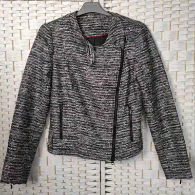 China Der Tweed-Blazer-Jacke der Gemisch-Frauen mit der runden Ausschnitt-Kundenbezogenheit annehmbar zu verkaufen