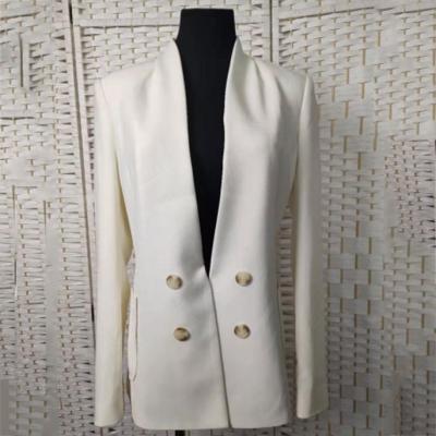 China Chaqueta blanca casual del corte holgado cruzada para las señoras de la oficina en venta