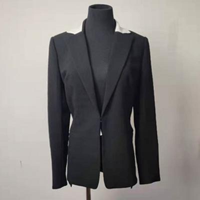 China 100% polyester Zwarte Slanke Formele Blazer voor Vrouwen S - Beschikbare XL Te koop