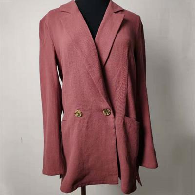 China Blazer ocasional do escritório das mulheres ocasionais trespassados do blazer do algodão à venda