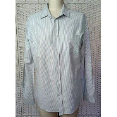 China Men'S Cotton Shirt 100% Cotton White Vertical Stripes Formally And Comfortable for sale