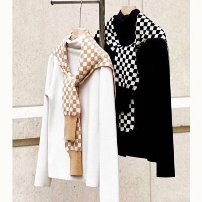 Chine 100% Merino Wool Shawl Checkerboard Breathable Comfortable à vendre