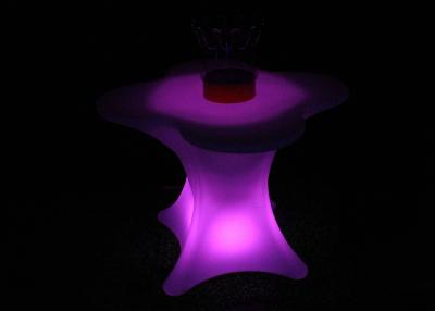 China Small Purple LED Bar Tables Flower Shape For Coffee Shop / Illuminated Dining Table for sale