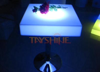 China Square Chargeable Illuminated Led Cocktail Tables IP65 For 2 To 4 People Seat for sale