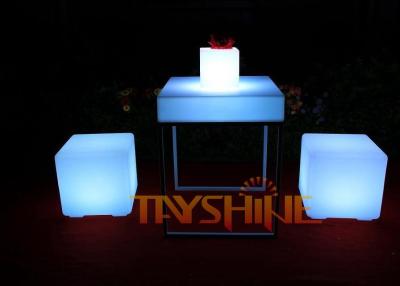 China Cocktail Light Up Bar Table Multi Color Recharging , LED Bar Stool And Table Set for sale