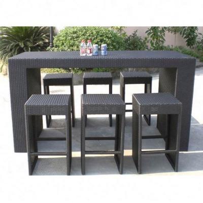 China Cheap outdoor aluminium garden wicker patio cane bar furniture set for sale