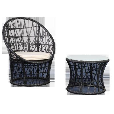 China Cafe chairs tables high quality patio aluminum frame rattan and chair garden coffee table set cheap outdoor furniture for sale