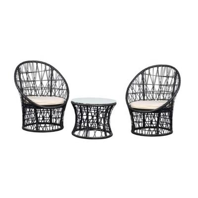 China Set rattan furniture chair aluminium modern cheap used coffee shop garden table and chairs for sale