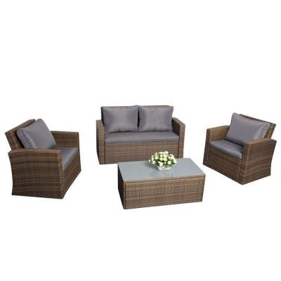 China Patio luxury plastic rattan woven outdoor garden furniture for sale