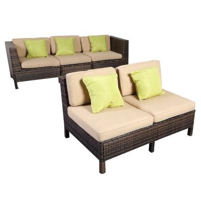 China Outdoor set aluminum wicker firniture/patio kd garden sofa synthetic rattan furniture for sale