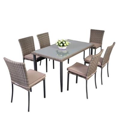 China 7 piece dinner wicker or patio table and chair outdoor sets rattan furniture dining set for sale